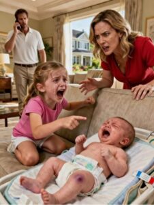 When We Were Watching My Infant Niece, My Six-Year-Old Daughter Called Out, “Mom, Something’s Wrong!” I Ran Over — and Froze. Moments Later, My Husband Carried Her Out of the Room and Dialed 911 With Shaking Hands…