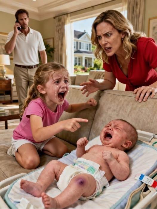 When We Were Watching My Infant Niece, My Six-Year-Old Daughter Called Out, “Mom, Something’s Wrong!” I Ran Over — and Froze. Moments Later, My Husband Carried Her Out of the Room and Dialed 911 With Shaking Hands…