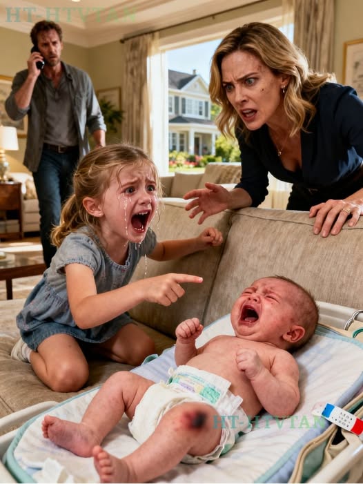 When We Were Babysitting My Newborn Niece, My 6-year- Old Daughter Was Changing Her Diaper. “Mom! Look At This!” I Rushed Over And When I Saw It, I Lost My Words. My Husband Moved Our Daughter To Another Room And Dialed 911 With Trembling Hands•••