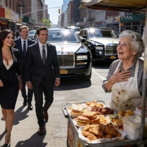 tgs-An American woman once fed three homeless children; years later, three Rolls-Royces parked in front of her food stall…