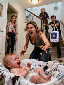 My sister called saying she was babysitting my 8-month-old for the day while I worked. When I came to pick her up hours later, my sister opened the door covered in blood and said casually, “There was an accident.” I pushed past her, screaming for my daughter in panic…