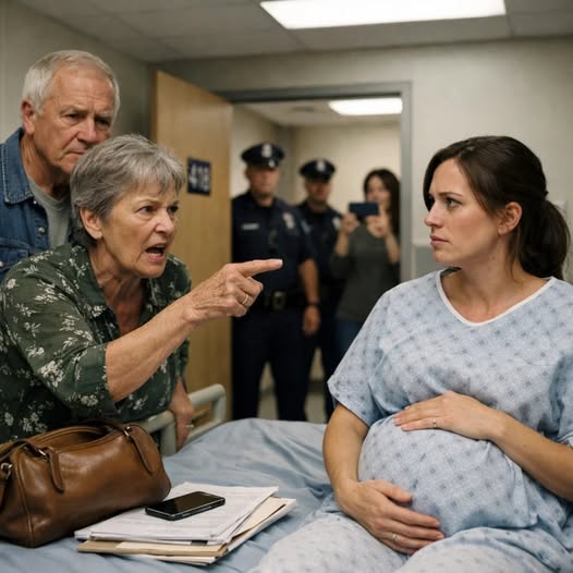 My mom stormed into my hospital room and demanded I hand over the $25,000 I’d saved for a high-risk delivery—so my sister could keep her dream wedding. When I said, “No. This is for my baby’s surgery,” she curled her hands into fists and struck my nine-month belly. My water broke instantly. While I screamed into the sheets and my parents still hissed at me to “pay up,” the door to Room 418 flew open… and they saw who I’d quietly invited.