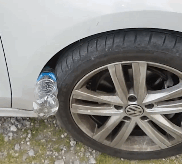Spot a Plastic Bottle on Your Tire? It Could Be a Warning Sign of a Theft Tactic, So Staying Alert Is Key to Protecting Your Car
