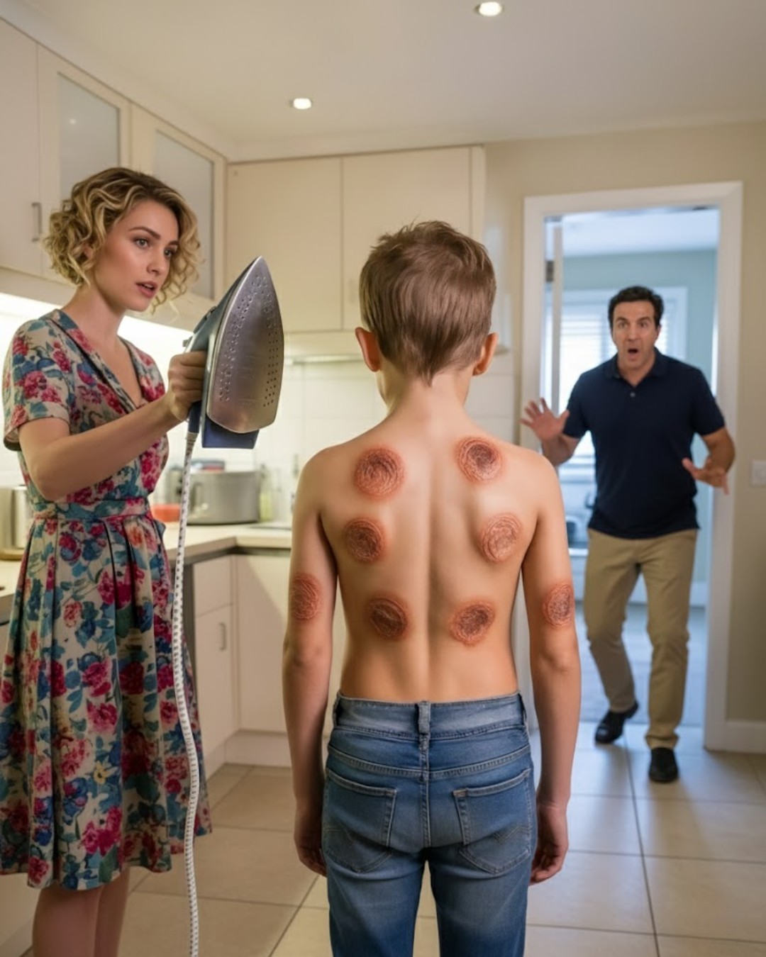 “Please… don’t burn me again” — He returned home early from a business trip and heard a pleading whisper. What he found upstairs changed everything…