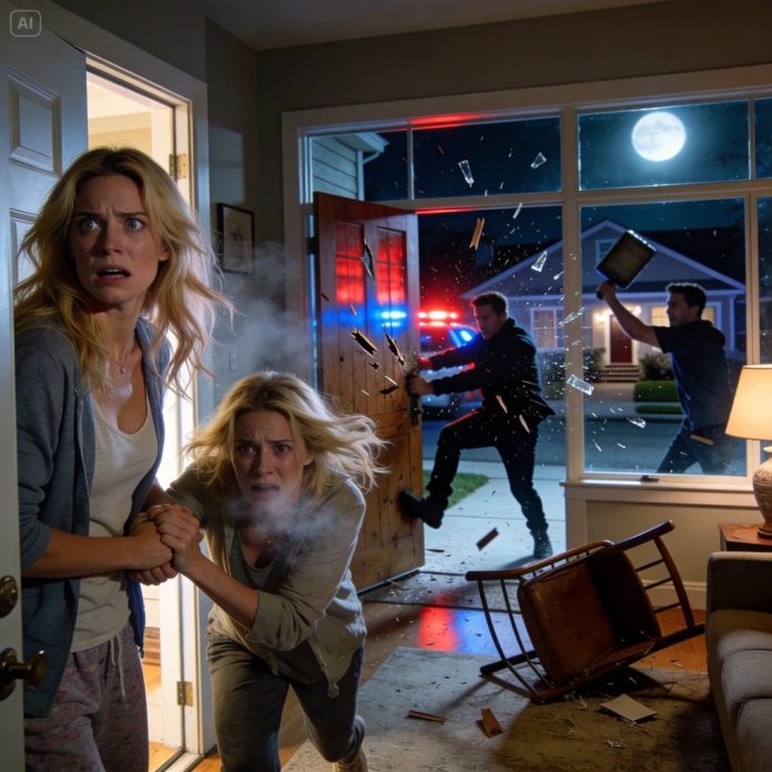 At 2 a.m., someone pounded on my door so hard it rattled the frame. When I looked through the peephole, it was my neighbor, Emily—barefoot, shaking, tears streaming down her face. “Let me in. Please. Don’t ask questions,” she begged. The second I opened the door, she grabbed my arm and whispered, “He’s not alone.” That’s when headlights slowly swept across my driveway—and I realized we weren’t the only ones awake.