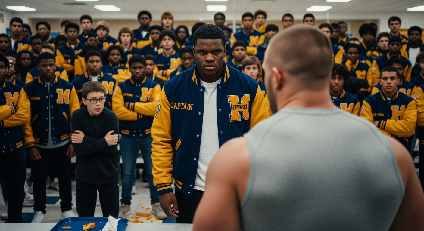 The New Guy Shoved Our Mascot To Look Tough. He Didn’t See The 80 Varsity Jackets Rising Behind Him.