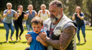 The “Monster” In The White Vest: Why A Biker Risked A Prison Sentence To Tackle A Stranger’s Child In Broad Daylight.