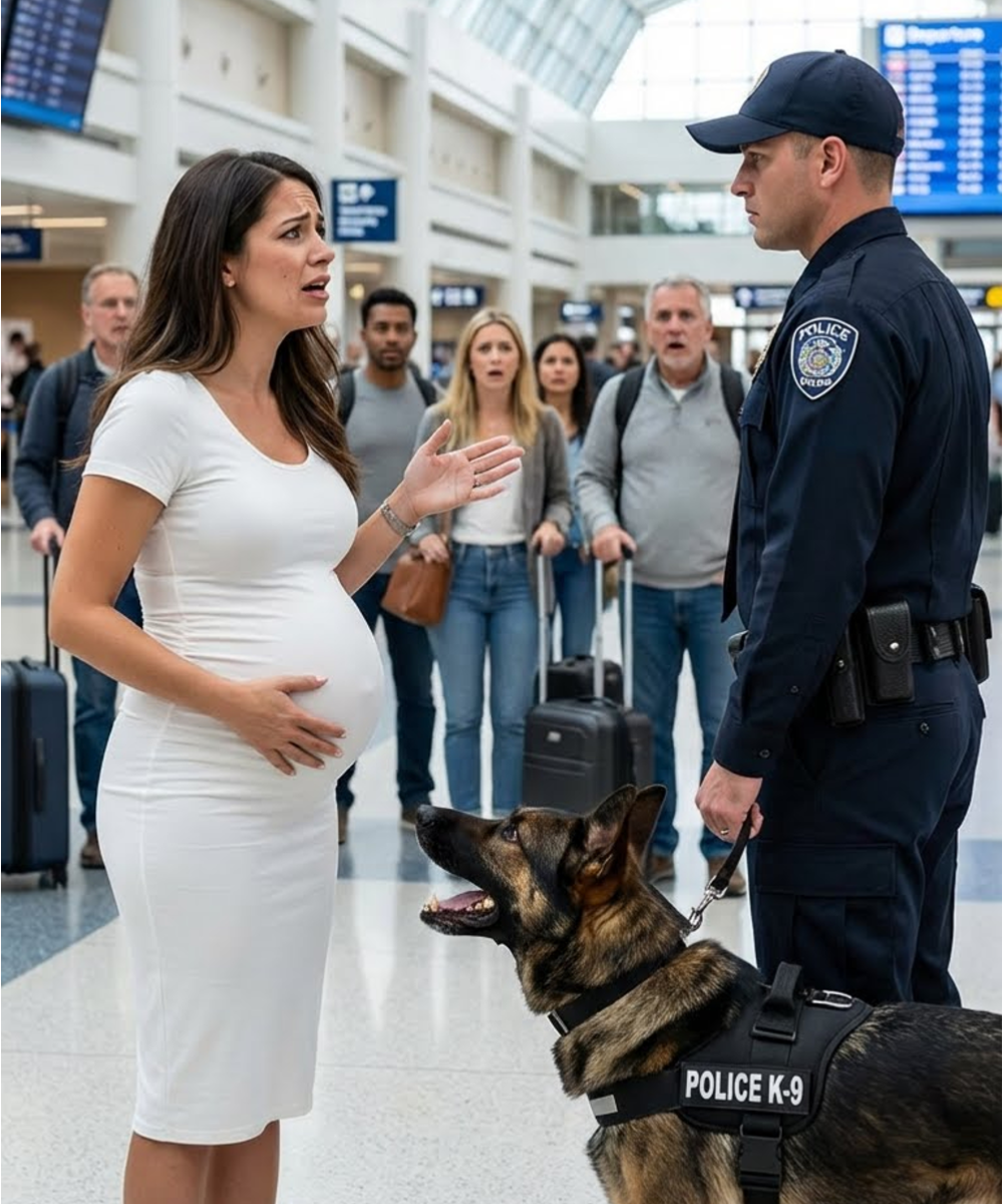 A dog began barking frantically at a pregnant woman in the airport—and what security uncovered was absolutely staggering.