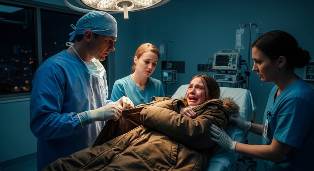 I’m a pediatric surgeon who never cries. But when a terrified 8-year-old girl fought us to keep her winter coat on before surgery, what I saw underneath shattered my soul entirely.