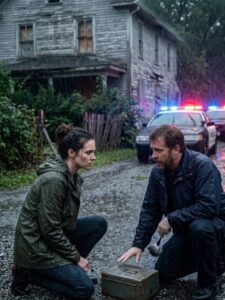 THE MORNING MY GRANDMA’S WILL WAS READ, MY FAMILY WALKED OUT RICH—AND I WALKED OUT WITH A ROTTING HOUSE NO ONE WANTED, WHILE MY DAD SMILED AND SAID, “SHE GAVE YOU WHAT YOU COULD HANDLE.” FOUR MONTHS LATER, MY FOREMAN CALLED ME AT 10 P.M., VOICE SHAKING: “MA’AM… WE FOUND SOMETHING INSIDE THE WALL.” WHEN I PULLED UP IN THE RAIN, TWO POLICE CRUISERS WERE ALREADY IN THE DRIVEWAY—AND A COP WAS DUSTING OFF A STEEL BOX THEY’D PULLED FROM BEHIND A FALSE WALL… MY INITIALS ENGRAVED ON THE LID. I KNEELED TO OPEN IT—AND THE OFFICER STOPPED ME COLD: “MA’AM… BEFORE YOU BREAK THAT SEAL, I NEED TO KNOW—WHO IN YOUR FAMILY KNOWS YOU’RE HERE…?”