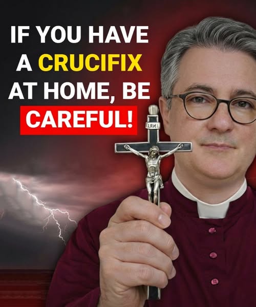 What is the meaning of having a cross in the home and how do some beliefs interpret its influence on the environment?