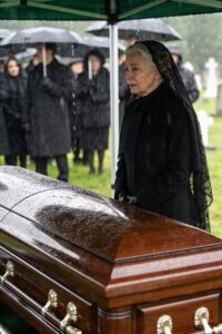 My son skipped his father’s funeral to stay at his wife’s birthday party. That night, I opened the letter my dying husband left in our safe and found a moral clause that allowed me to decide whether our only son would inherit his multi-million dollar empire… or lose it all. The next morning, in a mahogany-paneled conference room, my son walked in late with a mocking smirk—until the lawyer read my decision aloud and his face turned as pale as paper…