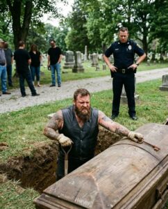 The Tattooed Biker Dug Up a Grave in Broad Daylight — What They Found Inside Silenced the Entire Cemetery