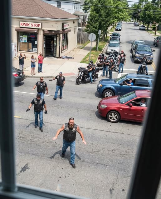 A Group of Bikers Slammed Their Hands Against the Road Outside a Store — What People Thought Was Protest Was Something Else