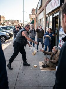 A Biker Snatched Food From a Homeless Man—Seconds Later, Everyone Realized Why
