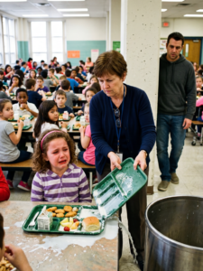 I Walked Into My Daughter’s School Cafeteria Wearing A Hoodie And Sneakers, Planning To Surprise Her With Lunch. Instead I Heard A Teacher Say, “Children Who Can’t Carry A Tray Properly Don’t Deserve To Eat.” Seconds Later My Daughter’s Lunch Was Thrown In The Trash…