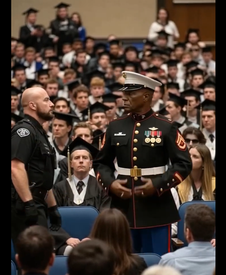 At a Graduation Ceremony, Security Stopped a Marine — The Crowd Didn’t Expect What Came Next