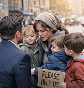 A Millionaire Saw His Ex Begging on the Street With Triplet Boys Who Looked Exactly Like Him… Then She Revealed the Truth