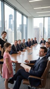 A Powerful Tech CEO Mocked a Cleaning Woman’s 9-Year-Old Daughter Inside His Glass Tower, Treating Her Like a Joke — Until She Calmly Read an Ancient Manuscript That Even Top Experts Couldn’t Understand, and His Confidence Slowly Crumbled in Silence as She Exposed What His Money Could Never Teach Him