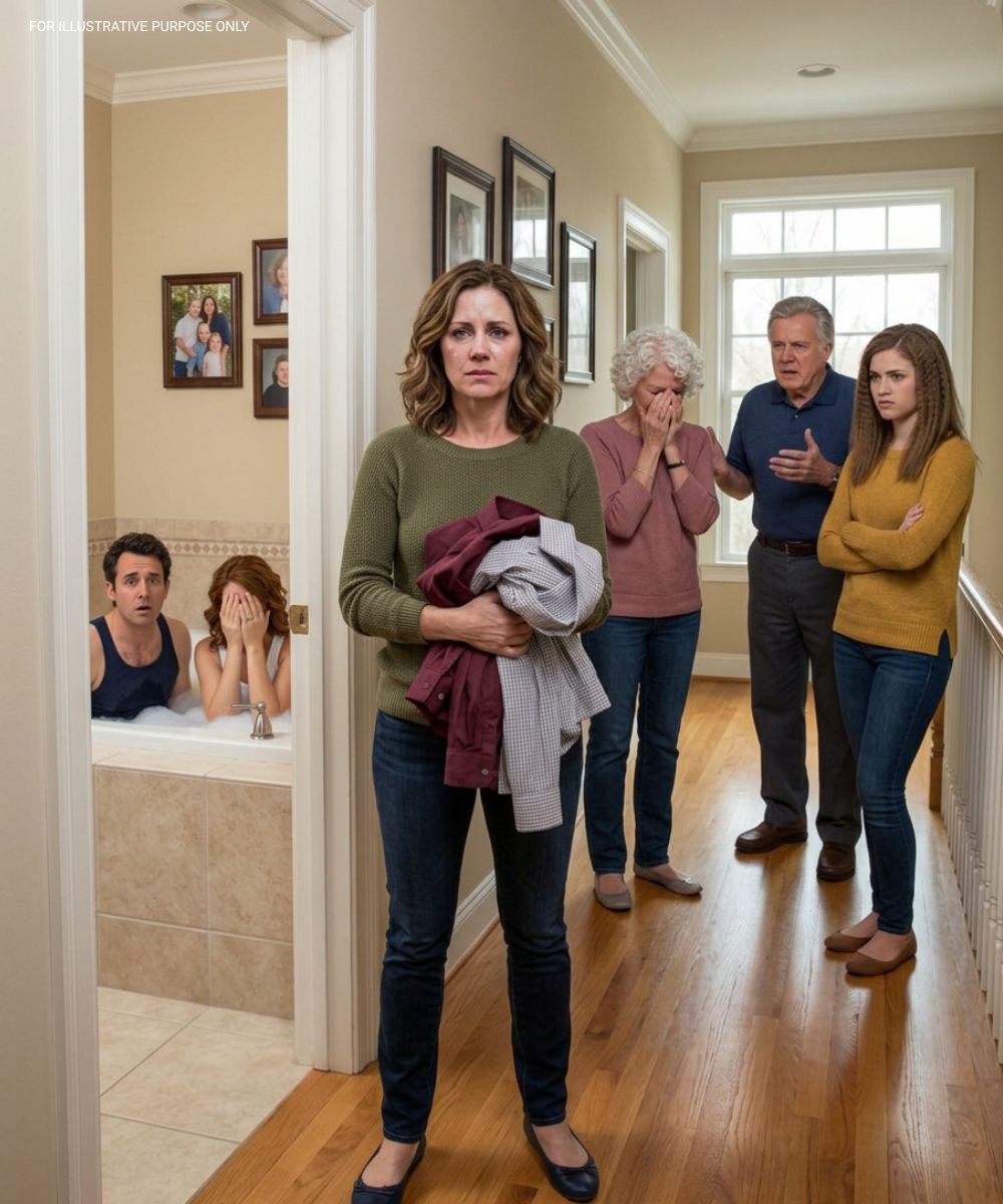 I suspected my marriage was failing—but hearing laughter behind my bathroom door confirmed it. I locked my husband and our maid inside, took their clothes, then calmly invited his family upstairs to witness the sh0cking truth themselves.