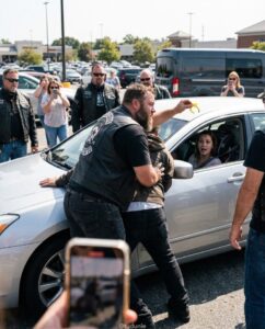 A Group of Bikers Surrounded a Car in a Parking Lot — The Mother Inside Trembled