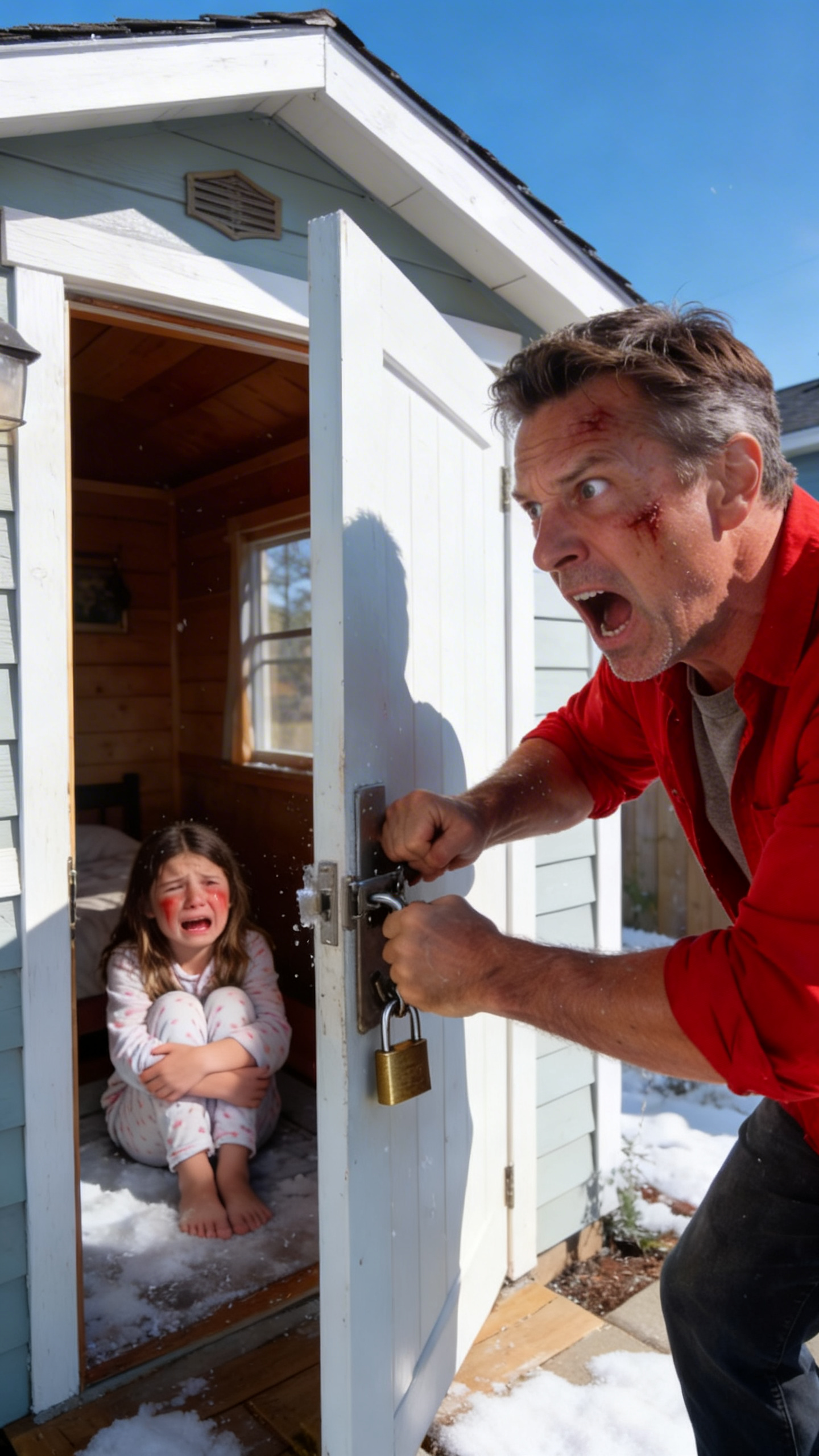 I came home from deployment 3 weeks early. My daughter wasn’t home. My wife said she’s at her mother’s. I drove to Aurora. Sophie was in the guest cottage. Locked in. Freezing. Crying.