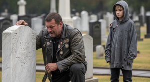 “Your Daughter Isn’t Dead,” A Homeless Boy Whispered To The Biker—What He Discovered At The Grave Changed Everything And Exposed A Secret The Whole Town Was Hiding.