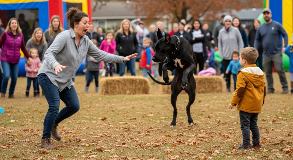 I lost my husband last year, and today I watched a 150-pound monster crush my 5-year-old son at his school festival. I screamed for help, but it took 8 agonizing minutes to realize the terrifying truth of what was really happening.