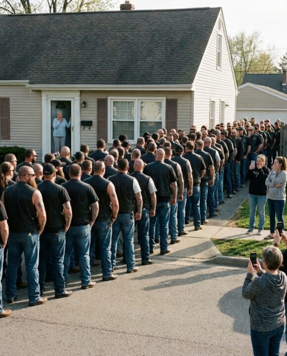 60 Bikers Lined Up Outside a Widow’s Home — And the Neighborhood Thought It Was a Threat