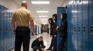 They Slammed My Son Into A Locker And Started Laughing… They Didn’t See Who Was Standing Behind Them.