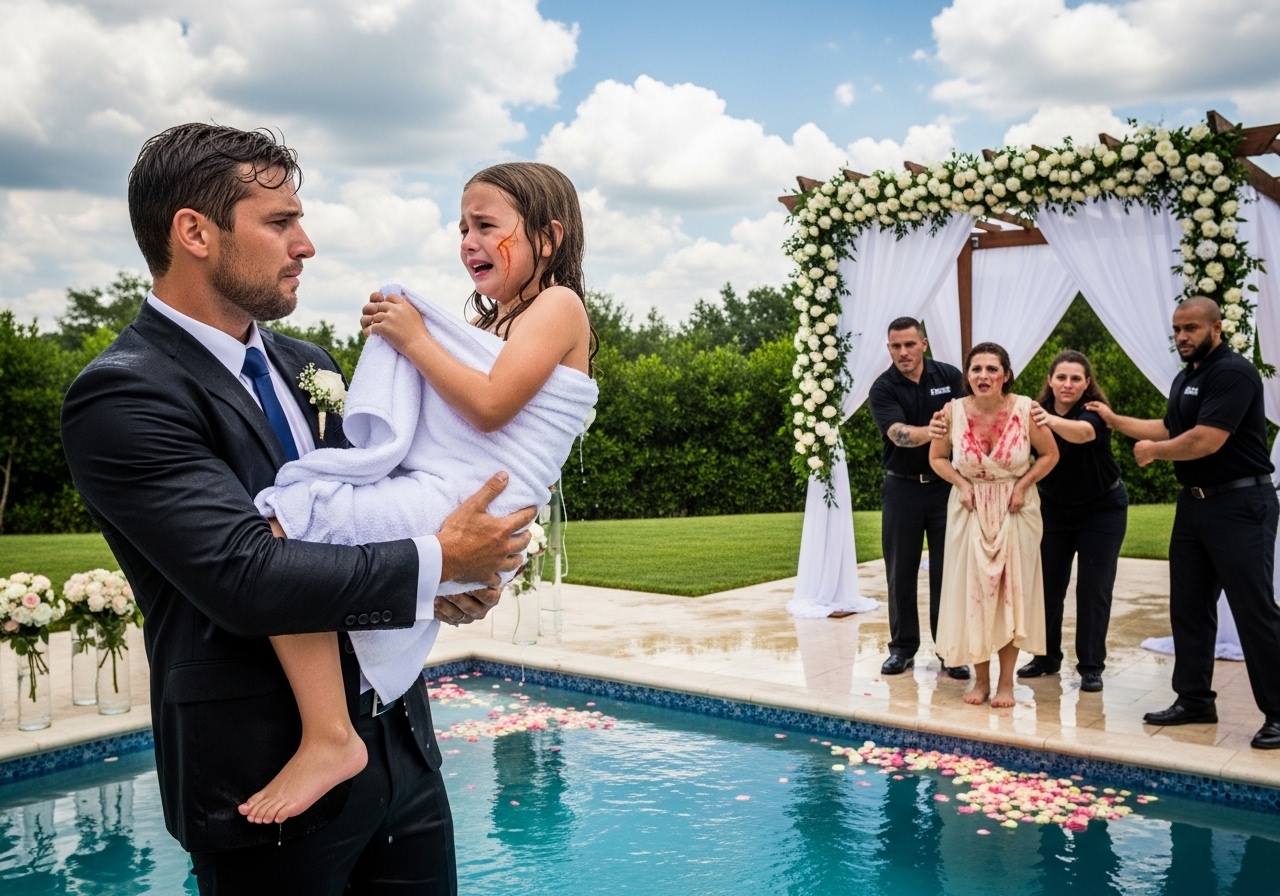 She thought securing the bag meant she owned the mansion, but when my entitled, clout-chasing fiancée literally shoved my terrified six-year-old daughter into the deep end of our pool over a microscopic smudge on her contour, she learned a hard lesson about old money vs. new trash. I canceled the million-dollar wedding on the spot and had my security drag her out in her soaking wet Gucci heels.