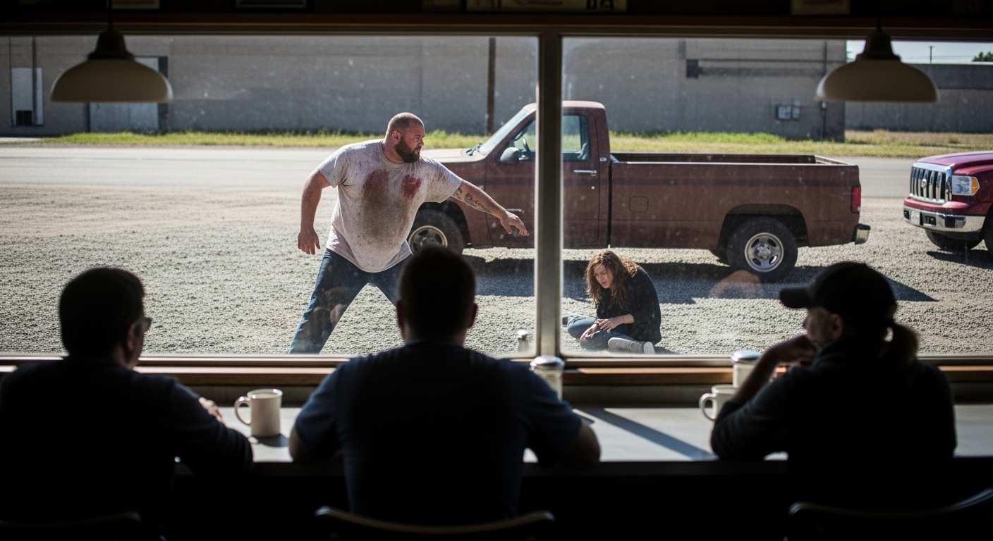 He Thought He Was The King Of This Town Until He Attacked His Wife In Public.30 People Watched In Terror From Behind The Diner Glass, Too Scared To Help. But A Wall Of Thunder Was Rolling In From Two Streets Over To Deliver A Reckoning.