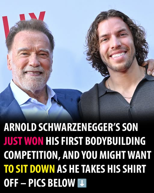Arnold Schwarzenegger’s son wins first bodybuilding competition – and the photos are jaw-dropping