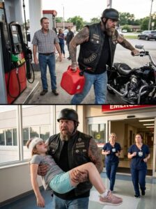 I watched a biker snatch the gas can I had just bought without a word, but later that afternoon, a hospital called—and suddenly that moment didn’t look the same anymore.