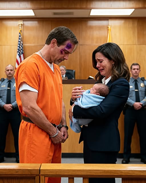 He was sentenced to life imprisonment for a crime he didn’t commit. Before being taken to prison, he asked to hold his newborn son for just one minute. But what he did while holding the baby stunned the entire courtroom and a billionaire