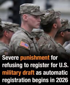 Harsh penalties for failing to register for the U.S. military draft as automatic registration is set to begin in 2026