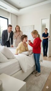 They Said Everything Was Under Control as the Wealthy Boy’s Room Filled with Quiet Panic — But a Poor Little Girl Ran In, Shaking Her Head and Whispering “You’re Missing It”