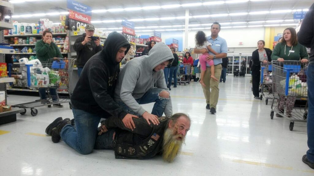 A Gray-Bearded Biker Intervened When He Saw A Barefoot 5-Year-Old Being Dragged At Walmart.Seconds Later, 3 Strangers Tackled Him To The Floor Thinking They Were Protecting A “Dad.” The Truth Was Much More Terrifying.
