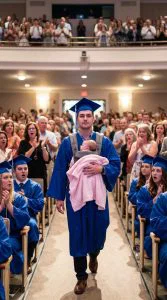 They Laughed When My Son Walked Across His Graduation Stage Holding A Newborn — One Woman Whispered “Just Like His Mother”… But What He Said Next Left The Entire Room Silent