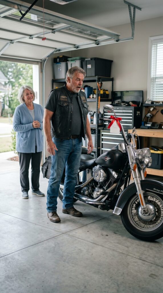 A Biker Sold His 27-Year-Old Harley to Pay His Wife’s Treatment and Told Her It Was “In the Shop” — Until One Morning He Opened the Garage and Saw It Had Somehow Come Back