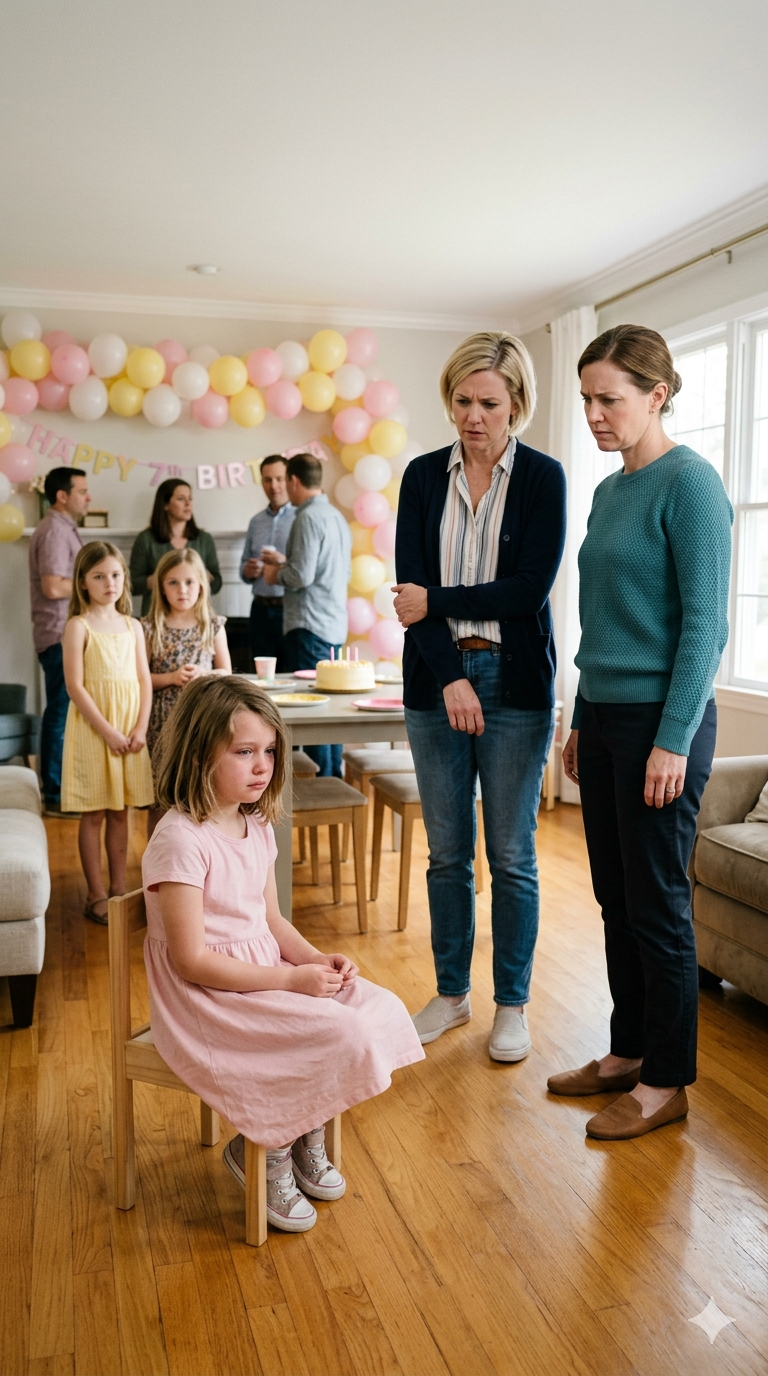 At a Family Birthday Party, a 7-Year-Old Girl Was Told to “Step Back” So Others Could Shine — Until Her Mother Saw Tears in Her Eyes and Strands of Hair on the Floor, Leaving Her Frozen in Place