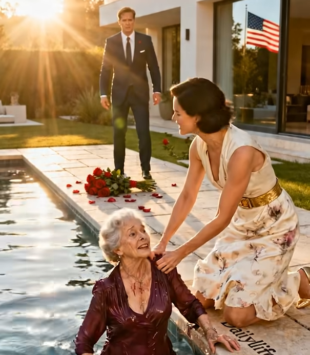‘What Are You Doing?! Let Her Go!’—I Thought I Was About to Propose Under the Golden Light of My Family’s Estate, Until I Watched the Woman I Loved Push My Grandmother Into the Pool and Realized the Perfect Life I Believed In Was Built on Lies, Control, and a Secret That Could Destroy Everything We Had Ever Known