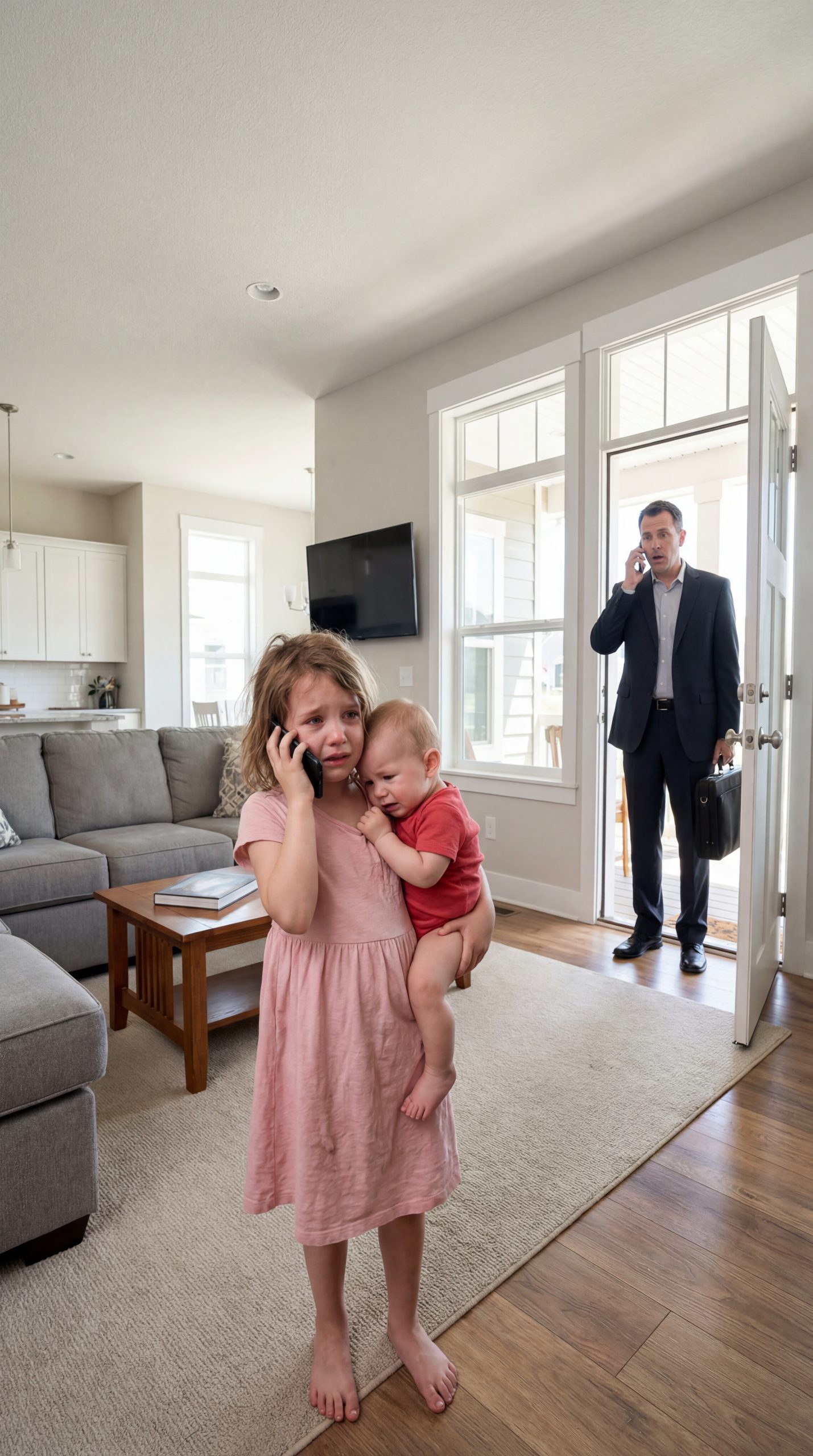A Successful Father Trusted His Second Wife and Believed His Children Were Safe While He Was Away — Until He Returned One Rainy Night and Saw His Daughter Holding Her Baby Brother in Fear, Whispering Words That Revealed the Truth