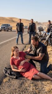 They All Agreed the Biker by the Road Was Someone to Avoid — But When a Pregnant Woman Whispered “Please… Help Me,” He Was Already Kneeling Beside Her While Everyone Else Kept Driving