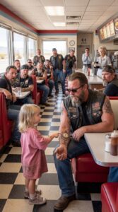 A Six-Year-Old Girl Walked Across a Quiet Arizona Roadside Diner and Pointed at the Tattoo on a Silent Biker’s Arm — Unaware That Her Innocent Words Would Reveal the Missing Sister He Had Spent Years Searching For