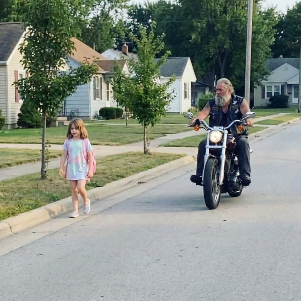 I confronted the creepy biker who followed my daughter home from school every day, and what he told me made me call the police immediately. But not for the reason you’d think. – Story