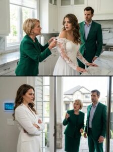 When my mother-in-law tore my white dress in the middle of my kitchen, she screamed, “My son pays for everything in this house!” My husband stood beside her and said nothing.