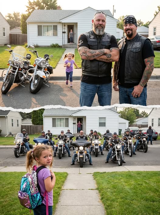 Part 2: Two Bikers Escorted a 5-Year-Old to Kindergarten Every Morning — The Day Only One Showed Up, 15 Harleys Came Around the Corner.