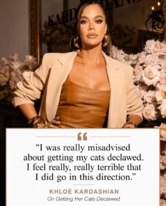 Khloe Kardashian Expresses Regrets Over Getting Her Cats Declawed: ‘I Was Really Misadvised’