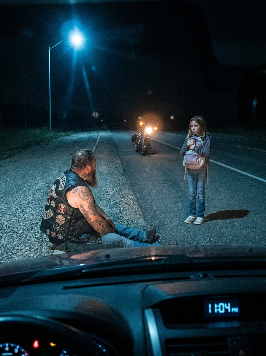 Part 2: A Biker Saw My 13-Year-Old Daughter Walking Down A Highway At 11 PM — He Didn’t Chase Her. He Sat Down On The Shoulder With His Back Turned And Waited 20 Minutes